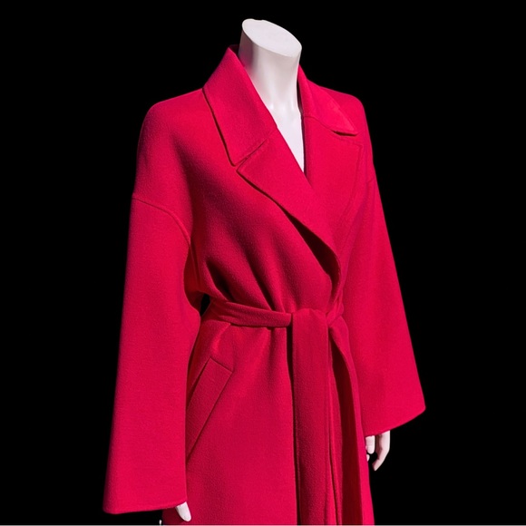 ZARA HOT PINK Wrap Coat S M - Picture 4 of 11